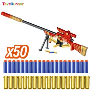 Plastic Shell Ejecting Toy Gun Airsoft Sniper Shooting Play Set Foam Soft Bullet Air Soft 1911 Beads Shell Ejecting Toy Gun