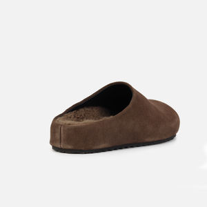 शेपस्किन फर पर कस्टम स्लिप गोल पैर की अंगुली भूरे रंग की गाय सूड क्लॉक महिलाओं के लिए - Product Image 4