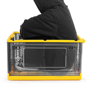 AMZ Hot Five Door Open Folding Storage Box Large Capacity Plastic Clothes Books Snacks Collapsible Storage Box With Wheels