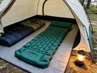 Matelas de camping gonflable double en TPU avec pompe à pied et oreiller, léger, durable, imperméable, lit d'air