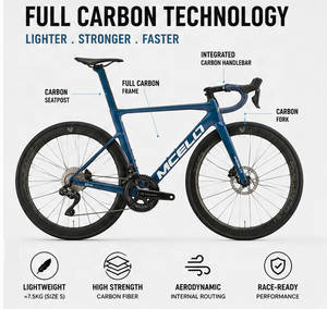 Vélo de route aérodynamique entièrement en carbone avec groupe complet SHI | Groupe de transmission MANO 12 vitesses, cadre léger 7,5 kg pour l'entraînement professionnel aux courses sur route - Product Image 4