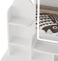 Miroir de maquillage moderne bureau de chambre à coucher en bois coiffeuse nordique avec lumières LED et étagères