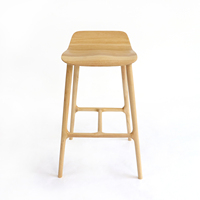 Tabouret de bar moderne en bois massif de haute qualité, style nordique, siège ergonomique incurvé, hauteur de comptoir, pour îlot de cuisine, café