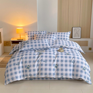 Parure de lit en coton lavé, collection de linge de lit rayé et uni en 5 styles, housse de <span class=keywords><strong>couette</strong></span> en coton lavé respirant et doux - Product Image 3