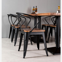 Ensemble de salle à manger classique en métal, chaise, mobilier de restaurant, table et chaises de salle à manger de café, ensemble de café