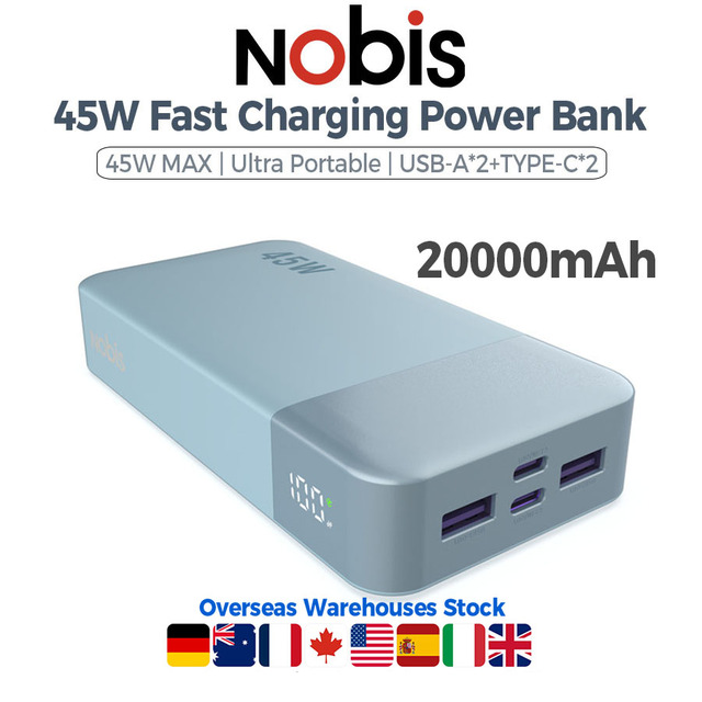 45W 45 W 20000mAh 20000 MAh High Capacity USB-A TYPE-C PD 3.0 Fast Charging Slim Powerbank Portable Power Bank for Mobile Phone
