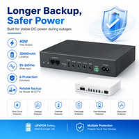 UPS Mini 40W untuk Router WiFi CCTV ONU Baterai LiFePO4 64Wh DC 5V 9V 12V POE 24V 48V PD3.0