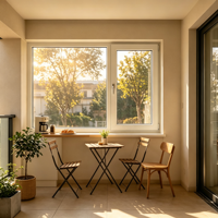 Ventana Abatible de PVC con Marco Delgado y Vista Amplia para Apartamentos de Lujo en la Ciudad, Diseño de Apertura Suave