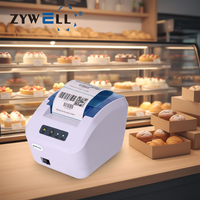 Imprimante thermique ZYWELL 3 pouces pour l'impression d'étiquettes et de codes QR, petite imprimante Wifi