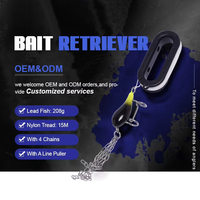 Outil de pêche portable personnalisable, fil de nylon de 15 m, plomb de 208 g, récupérateur de leurres pour la pêche en lac et en rivière