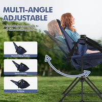 KingGear-Chaise balançoire légère et portable pour l'extérieur, chaise à bascule pliable et inclinable, support de tasse, chaises de camping pliantes