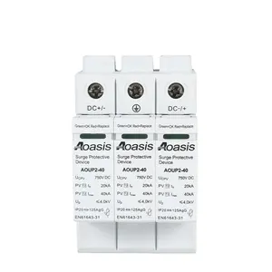 AOASIS AOU-40 4เสา80ka ป้องกันไฟกระชาก3เฟส Dc Spd 220V แรงดันไฟฟ้า380V Spd ป้องกันไฟกระชาก Spd