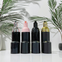 Distributeur de mousse à surface mate bouteille à pompe 150ml/200ml/100ml PET mousse moussante liquide nettoyant pour le visage noir