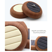 MC DLTP002 Plateau de présentation de bijoux rond et ovale en velours et cuir PU ultra-fin, gris foncé et beige, taille moyenne, pour rangement d'accessoires
