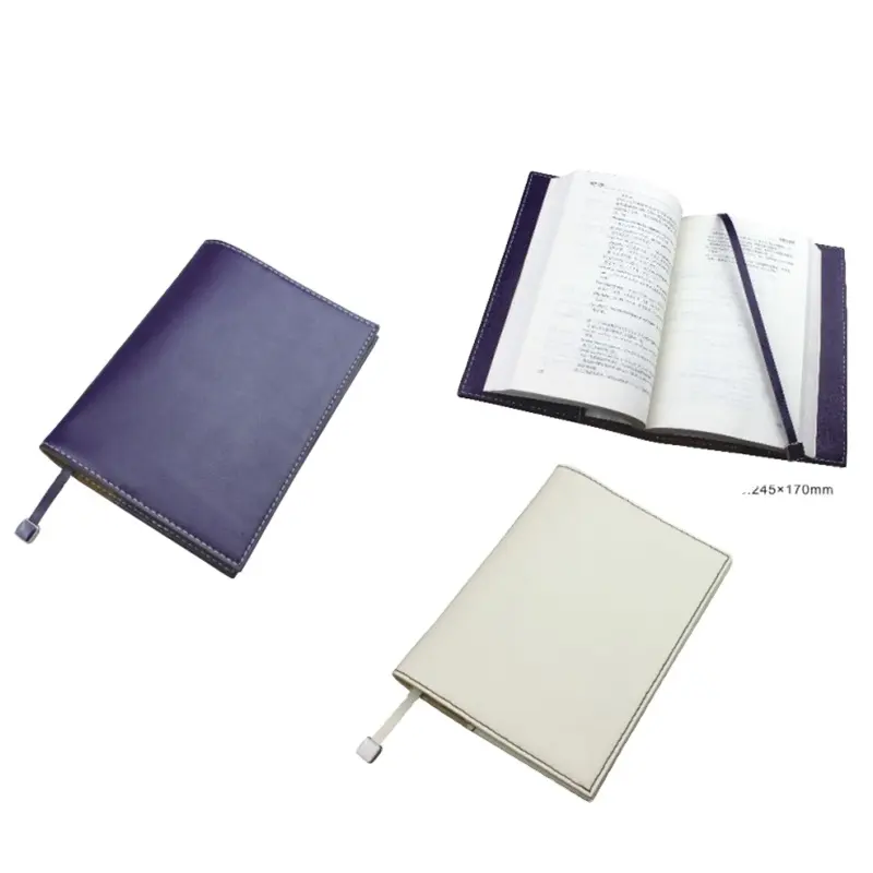 Couverture de livre en cuir de haute qualité couverture de Bible en cuir noir à glissière avec porte-stylo une couverture de Bible de Style nostalgique en cuir Pu AGI
