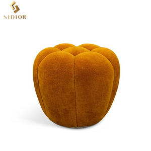 <span class=keywords><strong>Pouf</strong></span> Ottomano Rotondo di Lusso in Schiuma PU e Velluto Stile Francese per Hotel e Soggiorno Sgabello Panchina di Design Moderno - Product Image 6