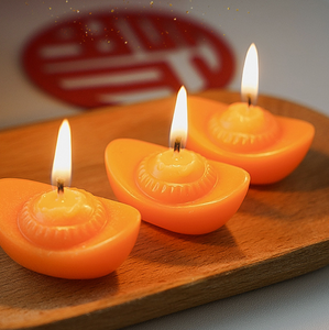 <span class=keywords><strong>Bougie</strong></span> parfumée en forme de Yuanbao, ton bois, faite à la main, cadeau du Nouvel An, décoration de la maison, attirant la richesse, cadeau d'ouverture - Product Image 1