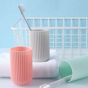 Portable Toothbrush Cup With <b>Storage</b> <b>Box</b> For Travel And Outdoor Use Plastic <b>Material</b> Rope Bound Design - Product Image 4