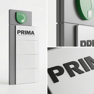 Insegna a Pilone in Alluminio Personalizzata, Insegna Monumentale Illuminata a LED, Insegna Commerciale Architettonica per Esterni - Product Image 4