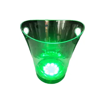 Bar KTV Supplies round ice bucket with led light vip OEM&ODM led party wine cooler ice buckets Wine Chiller