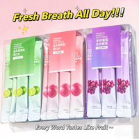 Lot de bain de bouche portable Propolis Probiotique, boîtes jetables en bandelettes aux saveurs fruitées pour une haleine fraîche