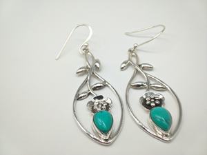 Pendientes Hechos a Mano con Turquesa Natural, Plata de Ley 925, Joyería para Mujer, Venta al por Mayor, Estilo Boho Étnico, Pendientes Colgantes de Diseño - Product Image 5