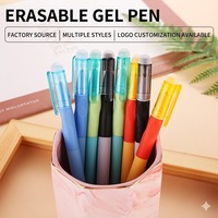Pulpen Gel 0.5mm Tinta Hitam Retractable Stainless Steel Nipple Soft Grip Hemat Biaya