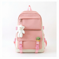 Ensemble de 5 sacs à dos scolaires en PVC faits à la main pour filles, motif carotte mignon, imprimé en typographie, ergonomique, réduisant la charge, coffret cadeau
