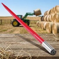 Lance à balles de foin robuste de 49 pouces en acier à ressorts forgé 60Si2Mn, capacité de 4500 lb, ajustement universel pour chargeuses compactes, tracteurs et chargeuses frontales