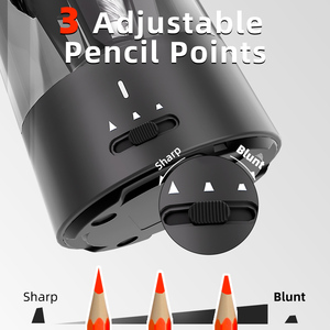 Temperamatite completamente automatico, temperamatite <span class=keywords><strong>elettrico</strong></span> a colori ricaricabile, arresto automatico, adatto per n. 2/casa/scuola - Product Image 4