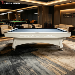 Table de billard américaine Stellarway de luxe, grain de bois vintage, design industriel moderne et classique, solide, haut de gamme, nouvelle arrivée A-01-1 - Product Image 4