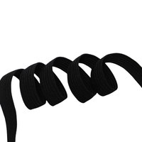 Élastique Tressé Plat 10mm en Polyester et Caoutchouc Noir et Blanc, Écologique, en Gros, pour Maillots de Bain