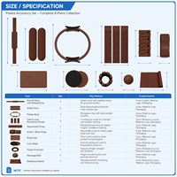 Kit d'accessoires Pilates : Haltères en silicone, poids de cheville, anneau Pilates pour femme, kit de puissance Pilates marron chocolat