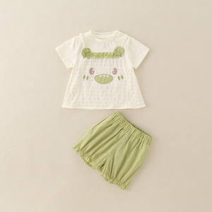 Completo estivo in cotone a due pezzi con cartoni animati per bambine, novità 2026, completo dolce con <span class=keywords><strong>pantaloncini</strong></span> e maglietta a maniche corte - Product Image 2