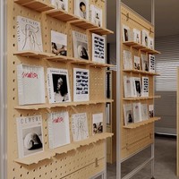 Meuble de présentation en profilé aluminium style Océan moderne, élégant étagère de rangement en bouleau pour cloisons de bureau et utilisation en salon