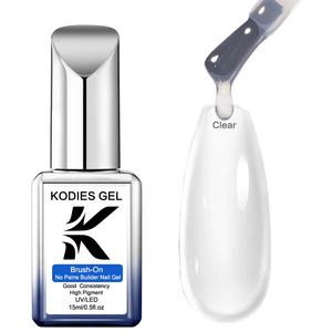KODIES <span class=keywords><strong>vernis</strong></span> à ongles gel transparent constructeur manucure extension liquide OEM marque privée sans douleur brosse 15ml longue durée - Product Image 1
