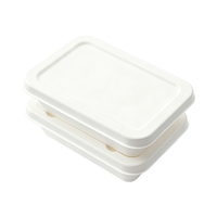100% biologisch afbreekbare wegwerpverpakking van bagasse, natuurlijk of wit, met compartimenten en deksel voor afhaalmaaltijden