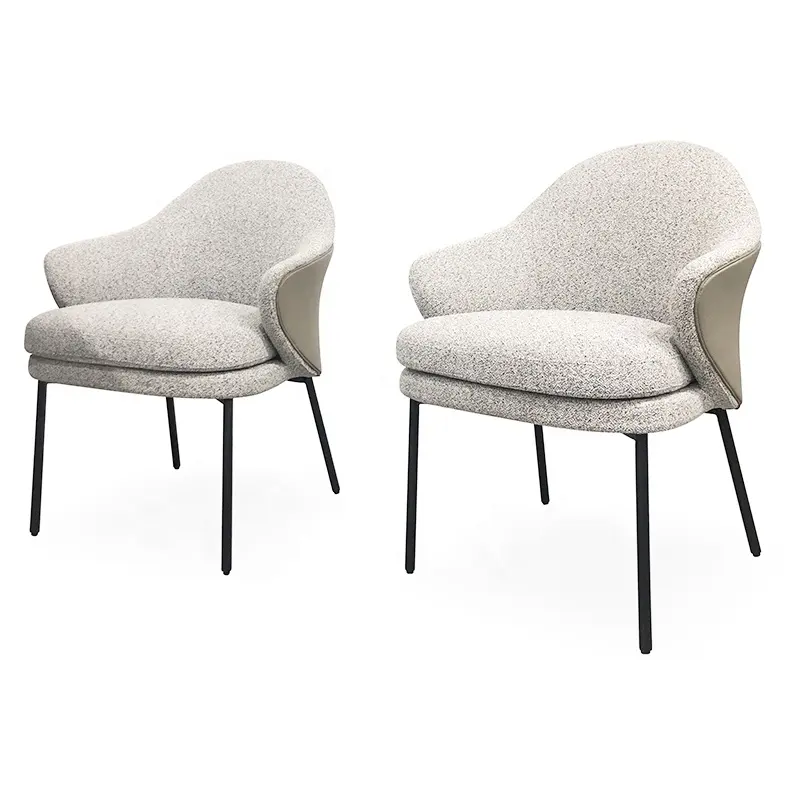 नए डिजाइनर अवकाश कुर्सी भोजन श्रृंखला आधुनिक कपड़े असबाबवाला चमड़े के खाने की कुर्सी