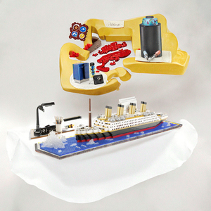 Unisex Titanic <span class=keywords><strong>Micro</strong></span> khối thiết lập phổ biến DIY Nhựa xây dựng khối cho trẻ em sáng tạo hiện đại Xây dựng đồ chơi trong thuyền chủ đề pcs - Product Image 4