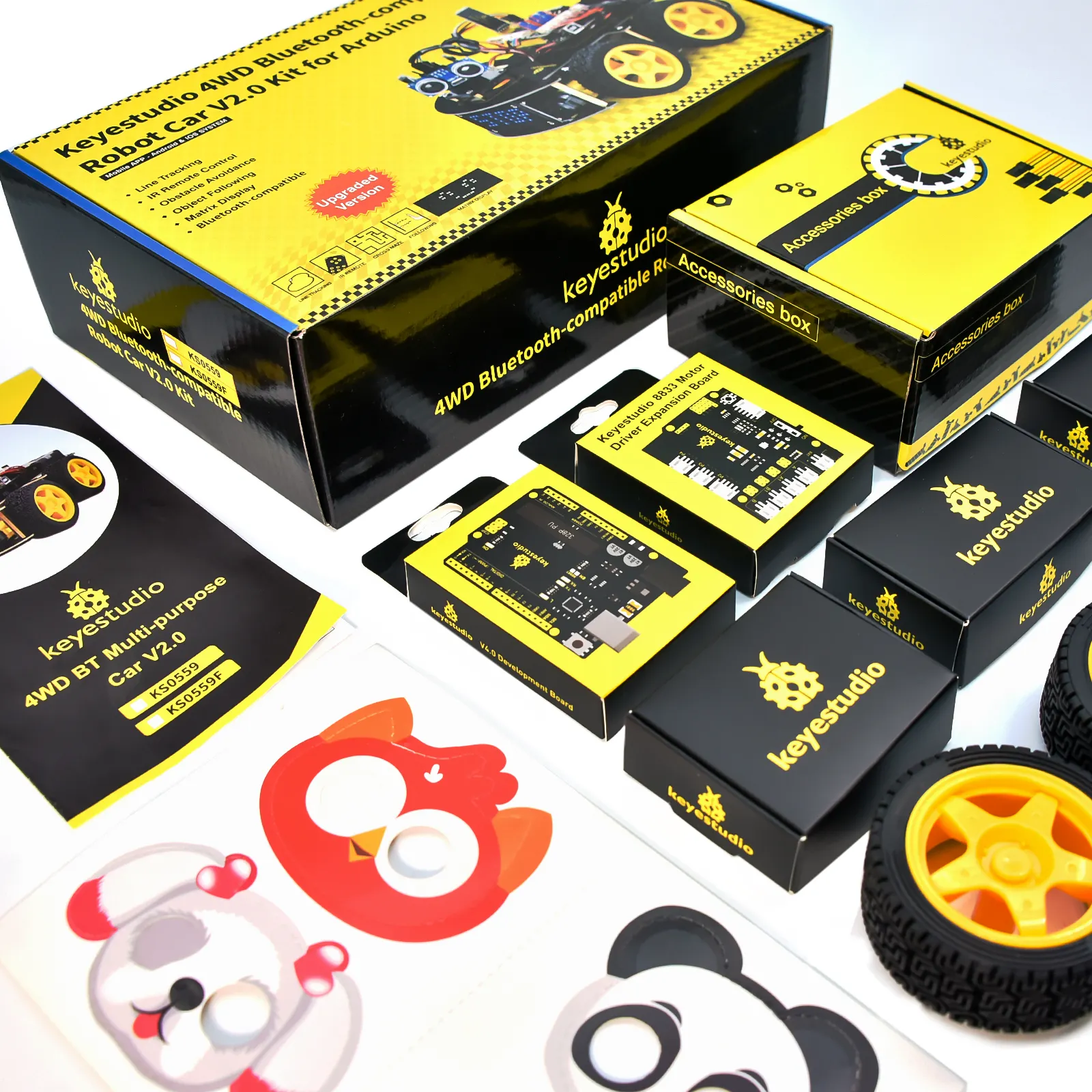 4WD BT Wireless IR Remote Control Smart Car Kit con Tutorial para Arduino Car Robotics Starter Kit