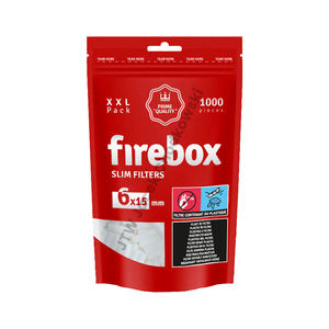 Calidad superior 34 bolsas 1000 piezas Firebox filtros delgados 6x15mm con precio al por mayor suministro a granel disponible Paquete Grande - Product Image 1