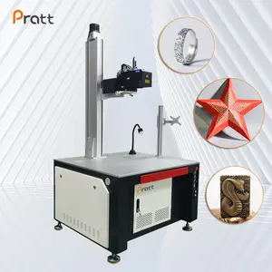 Pratt - Máquina de marcação a laser 3D para grandes áreas, equipamento de gravação a laser de fibra de foco dinâmico para grandes áreas de trabalho, 50w, 100w e 200w