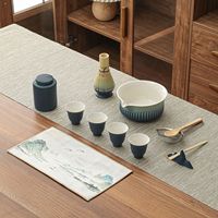 YUBIN Usine En Gros Japonais Porcelaine Résistant À La Chaleur Matcha Bol 4-12 Pièces Ensemble Agitateur Boîte Cadeau Thé Fouet Logo Personnalisé