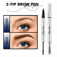 Crayon à sourcils 2-en-1 et gel fixateur transparent pour sourcils, gel coiffant pour sourcils, crayon à sourcils, marque privée