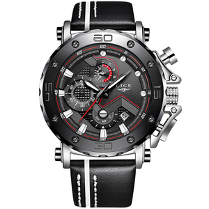 <span class=keywords><strong>LIGE</strong></span>-<span class=keywords><strong>reloj</strong></span> analógico con correa de cuero para hombre, nuevo accesorio de pulsera de cuarzo resistente al agua con cronógrafo, complemento deportivo de marca de lujo con diseño moderno, <span class=keywords><strong>2022</strong></span> - Product Image 6