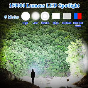 פנס זרקור רב עוצמה הוביל פנס זרקור ארוך & recharlight לשימוש חיצוני עם פנלים סולאריים - Product Image 3