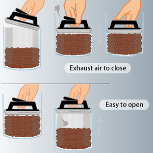 Barattolo ermetico in acciaio inossidabile <span class=keywords><strong>per</strong></span> la conservazione di chicchi di <span class=keywords><strong>caffè</strong></span> <span class=keywords><strong>e</strong></span> <span class=keywords><strong>zucchero</strong></span> da tè con coperchio a pressione <span class=keywords><strong>per</strong></span> la cucina - Product Image 4