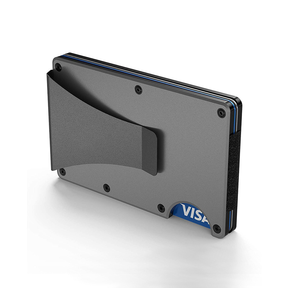 Металлический алюминиевый кошелек с зажимом для денег, с RFID-блокировкой, держатель для кредитных карт, минималистичный металлический кошелек для карт