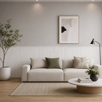 Panel Dinding Wainscoting PS Tahan Air, Tahan Benturan, Mudah Dipotong, Pabrik OEM & ODM untuk Dekorasi Dinding Interior Apartemen