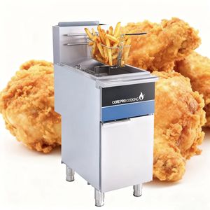 Friteuse professionnelle au gaz en acier inoxydable COR PRO 150000 BTU avec <span class=keywords><strong>thermostat</strong></span> Millivolt 35,2 kW pour restaurants de restauration rapide - Product Image 2